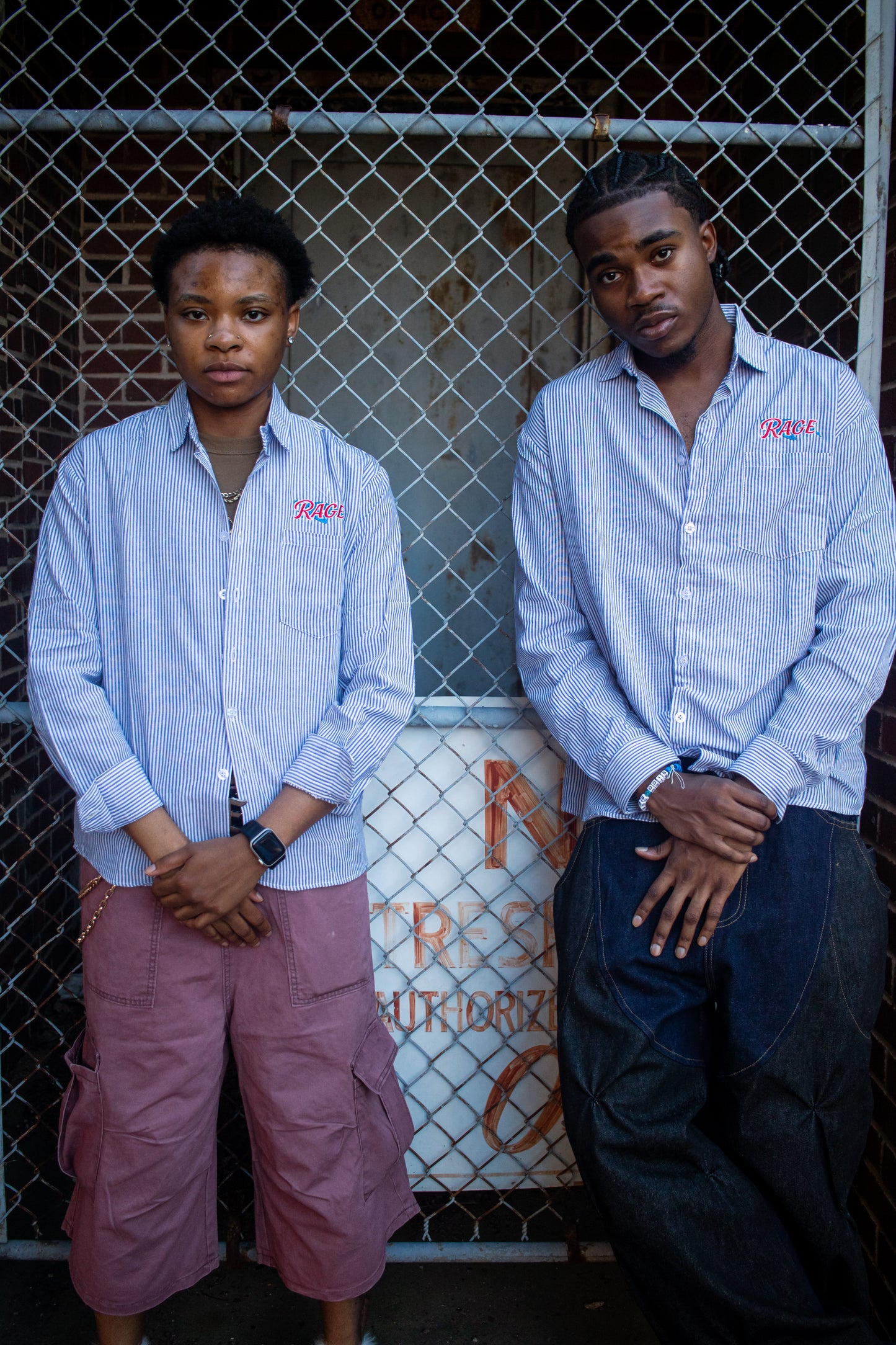 stripe button up